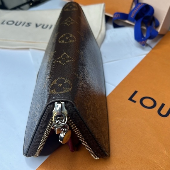 Louis Vuitton Clemence Logo Fucia Zippy Long Zip Around Clutch Wallet Box Papers - Picture 2 of 14